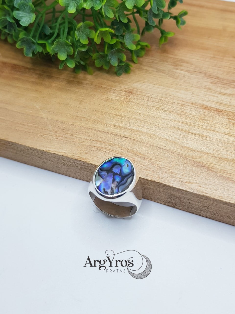 Anel Oval Abalone