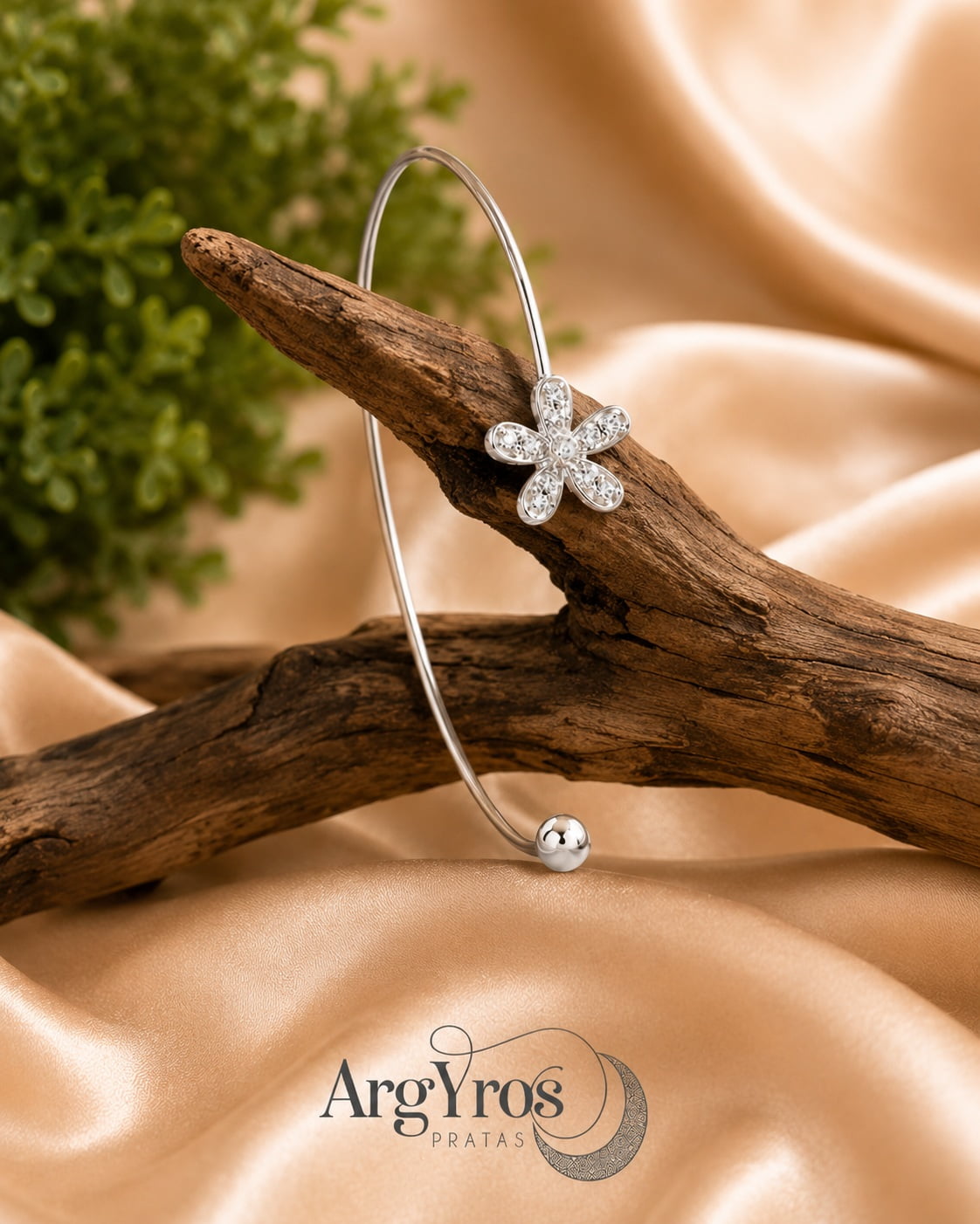 Bracelete de Bíceps Flor Cravejada