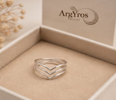 Anel Chevron Três Fios