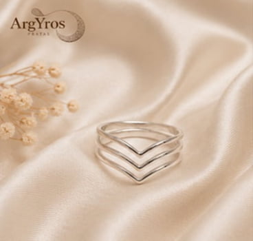 Anel Chevron Três Fios
