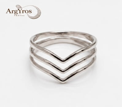 Anel Chevron Três Fios