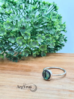 Anel Pedra Abalone Fio