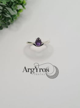 Anel Solitário Gota