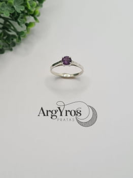 Anel Solitário Purple