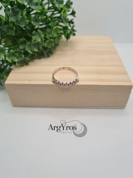 Meia Aliança pedra 2mm