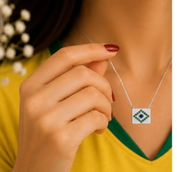Colar Brasil Cravejado