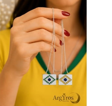 Colar Brasil Cravejado