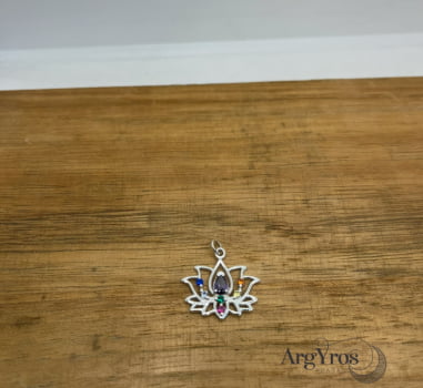 Colar Pingente Flor de Lótus 7 Chakras 