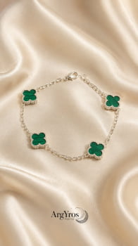 pulseira de trevos verde rajado