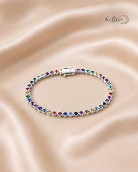 pulseira riviera colorida (pedras redonda 2,5mm)