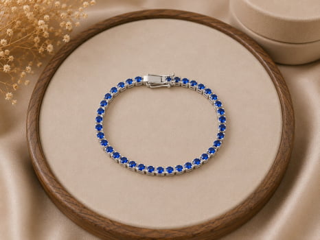 Pulseira Riviera Pedra Azul 3,5mm