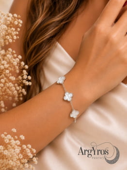 Pulseira Trevo Madrepérola 
