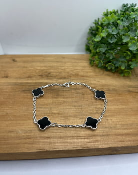Pulseira Trevo Ônix 