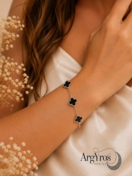 Pulseira Trevo Ônix 