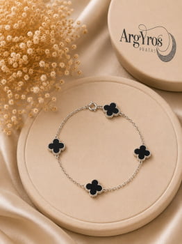 Pulseira Trevo Ônix 